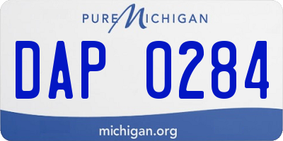 MI license plate DAP0284