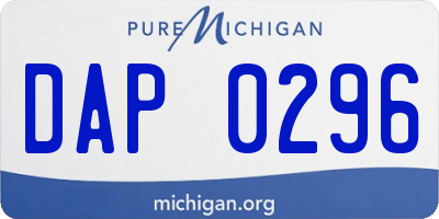 MI license plate DAP0296