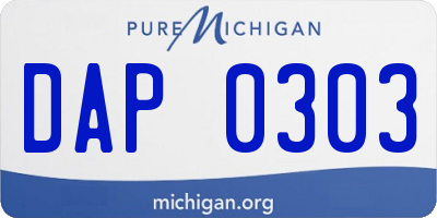 MI license plate DAP0303