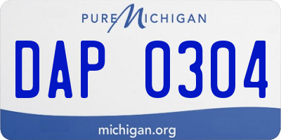 MI license plate DAP0304