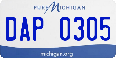 MI license plate DAP0305