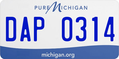 MI license plate DAP0314