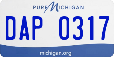 MI license plate DAP0317