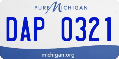 MI license plate DAP0321