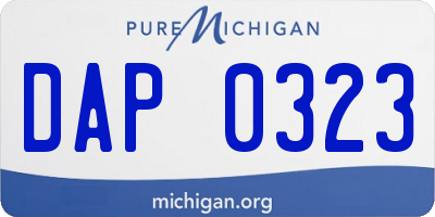 MI license plate DAP0323