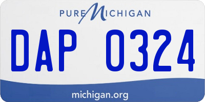 MI license plate DAP0324