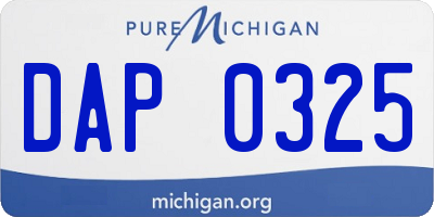 MI license plate DAP0325