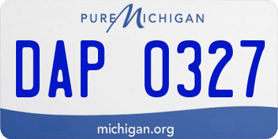 MI license plate DAP0327