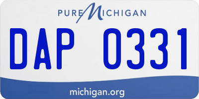 MI license plate DAP0331