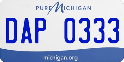 MI license plate DAP0333