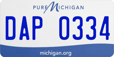 MI license plate DAP0334