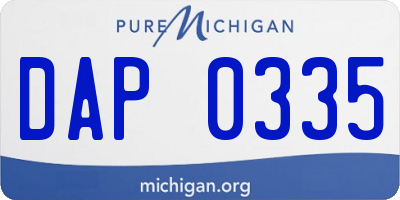 MI license plate DAP0335