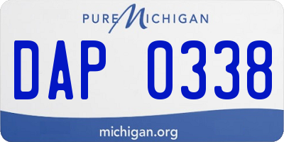 MI license plate DAP0338