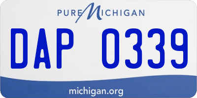 MI license plate DAP0339