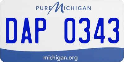 MI license plate DAP0343