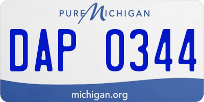 MI license plate DAP0344