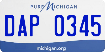 MI license plate DAP0345