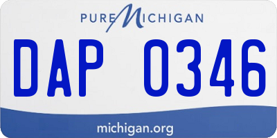 MI license plate DAP0346