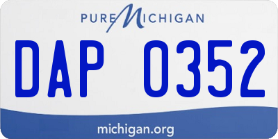 MI license plate DAP0352