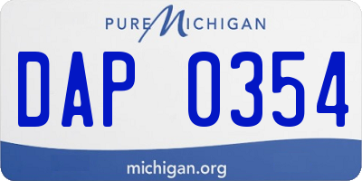 MI license plate DAP0354