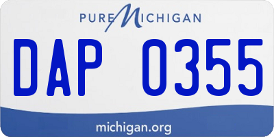 MI license plate DAP0355