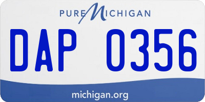 MI license plate DAP0356