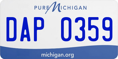 MI license plate DAP0359