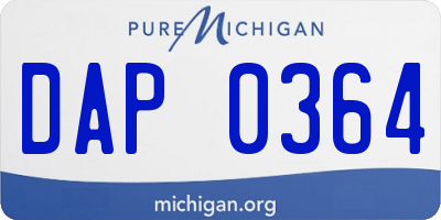 MI license plate DAP0364