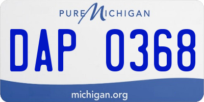 MI license plate DAP0368