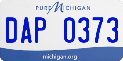 MI license plate DAP0373