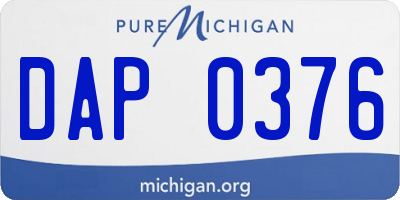 MI license plate DAP0376