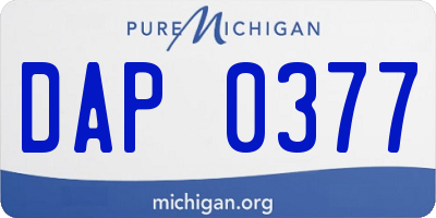 MI license plate DAP0377