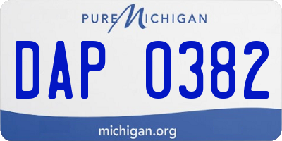 MI license plate DAP0382