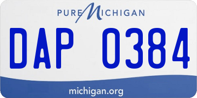 MI license plate DAP0384