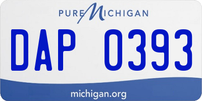 MI license plate DAP0393