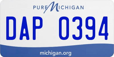 MI license plate DAP0394