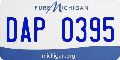 MI license plate DAP0395