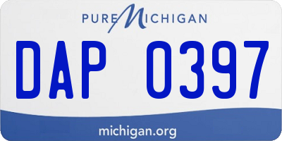 MI license plate DAP0397
