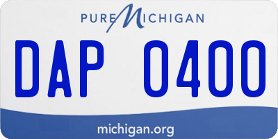 MI license plate DAP0400