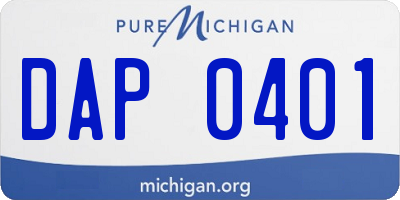 MI license plate DAP0401