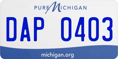 MI license plate DAP0403