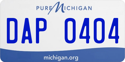 MI license plate DAP0404