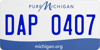 MI license plate DAP0407