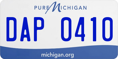 MI license plate DAP0410