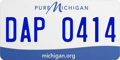 MI license plate DAP0414