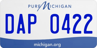 MI license plate DAP0422