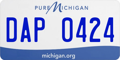 MI license plate DAP0424