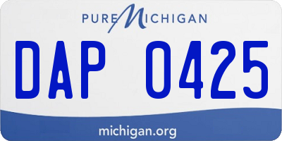 MI license plate DAP0425