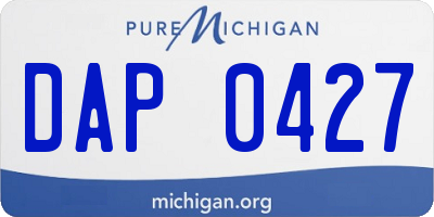 MI license plate DAP0427