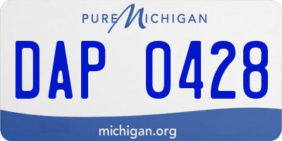 MI license plate DAP0428